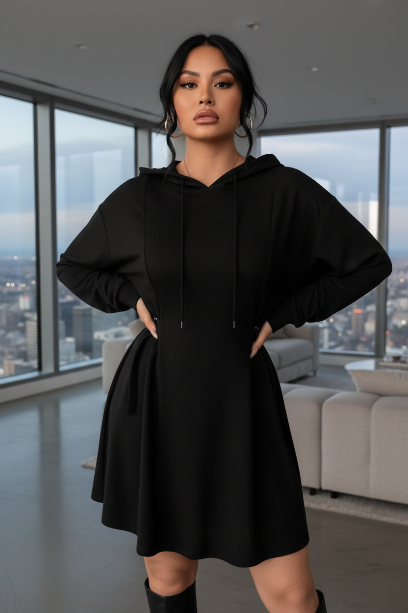 Black Hoodie Dress - Apartment Editorial