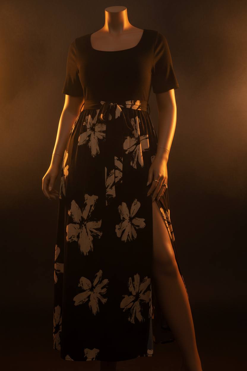 Floral Dress - Amber Glow