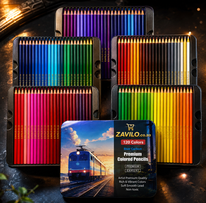ZAVILO Blue Carbon Premium Colored Pencils - 120 Vibrant Colors
