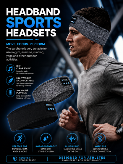 Wireless Sleep Headphones & Washable Eye Mask Combo