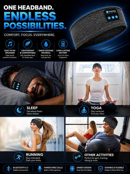 Wireless Sleep Headphones & Washable Eye Mask Combo