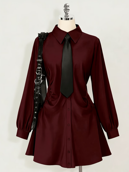 Crimson Rebellion Shirt Dress