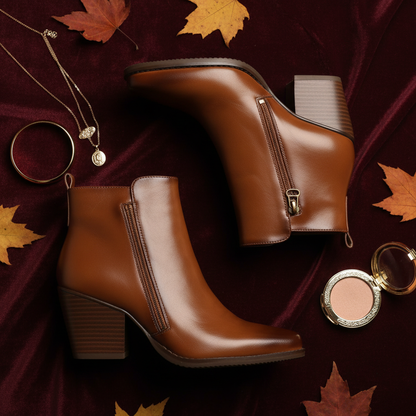 Ankle Boot Pair - Burgundy Velvet