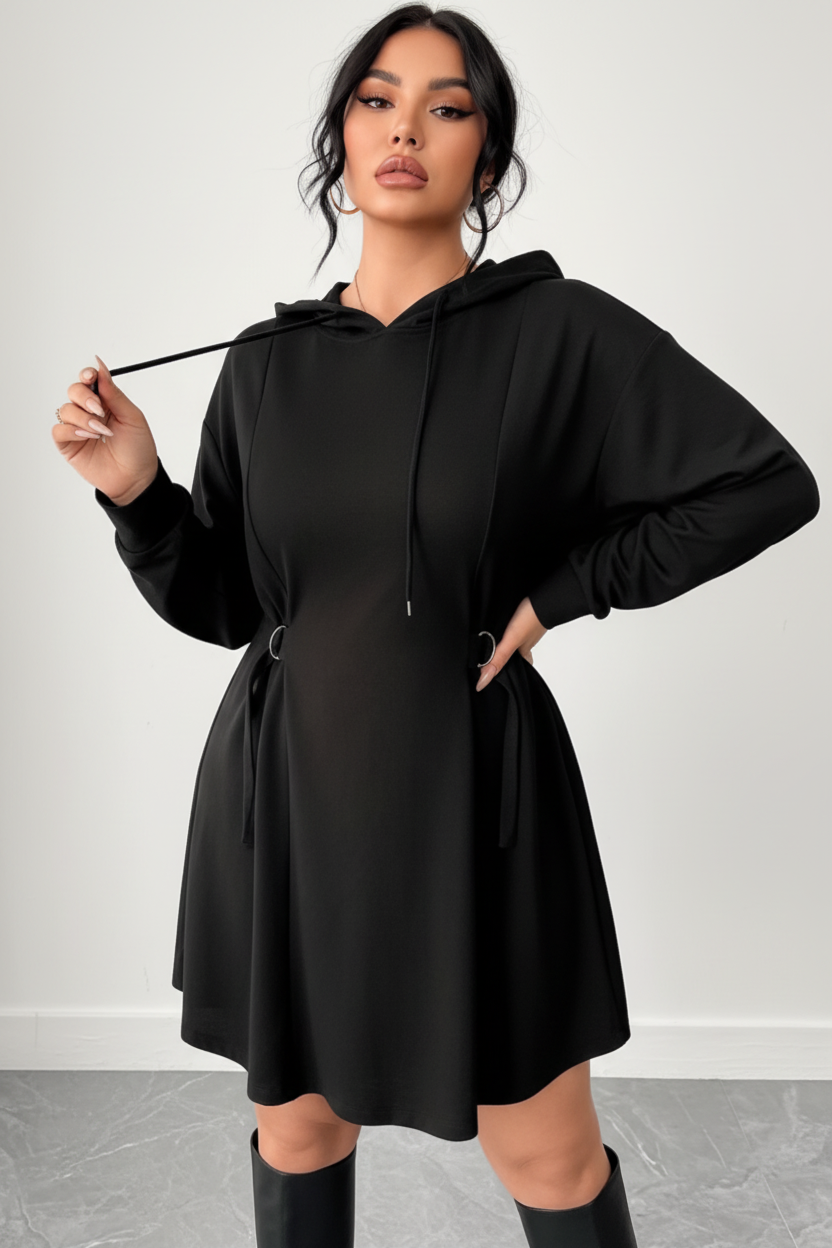 Black Hoodie Dress - Studio Editorial