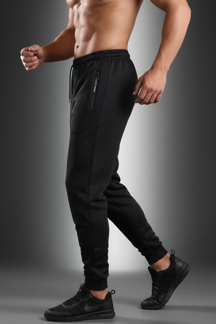 Black Joggers - Side Profile