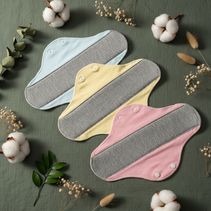 Cloth Pads - Sage Flat Lay