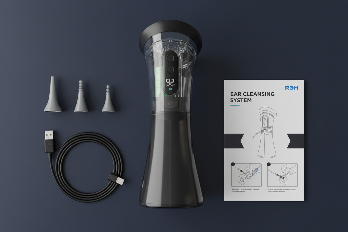 Ear Irrigator - Kit Flat Lay