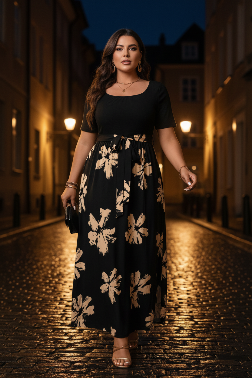 Floral Dress - Woman Walking