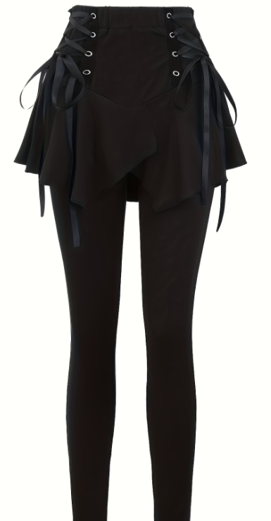 Lace-Up Skirted Leggings