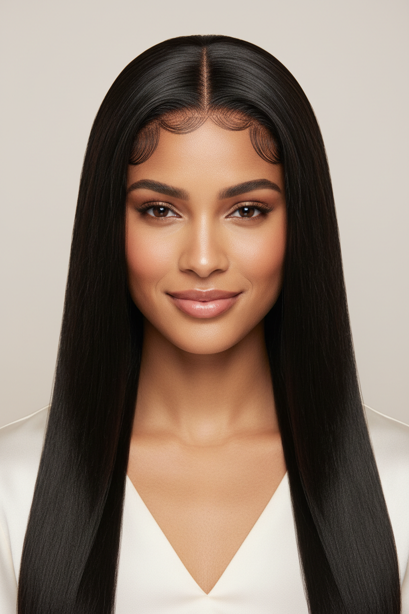 On-model close-up wig