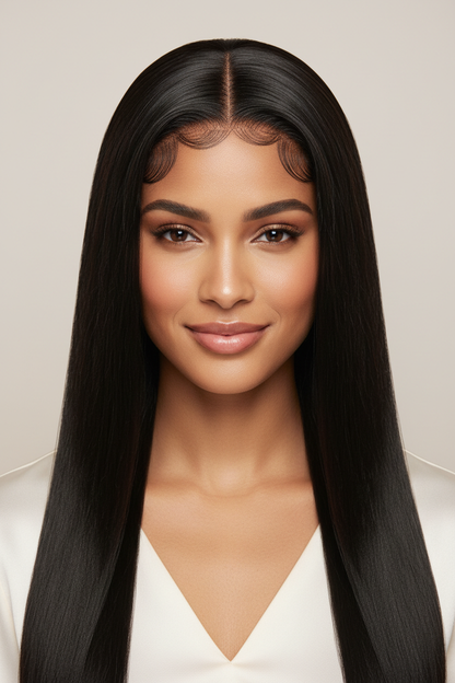 On-model close-up wig