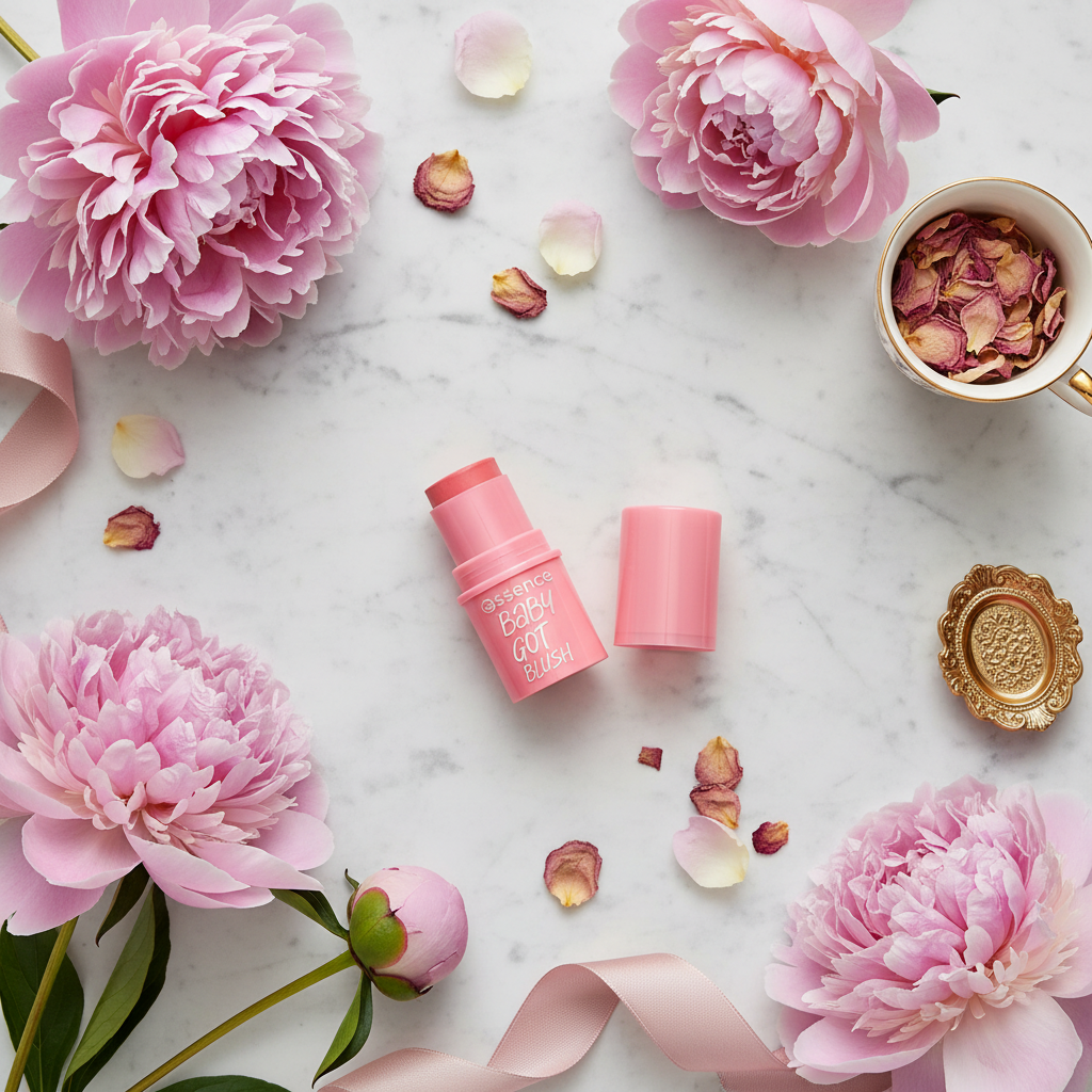 Peony flat lay