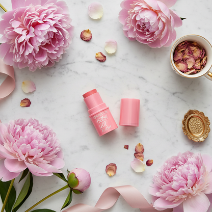 Peony flat lay