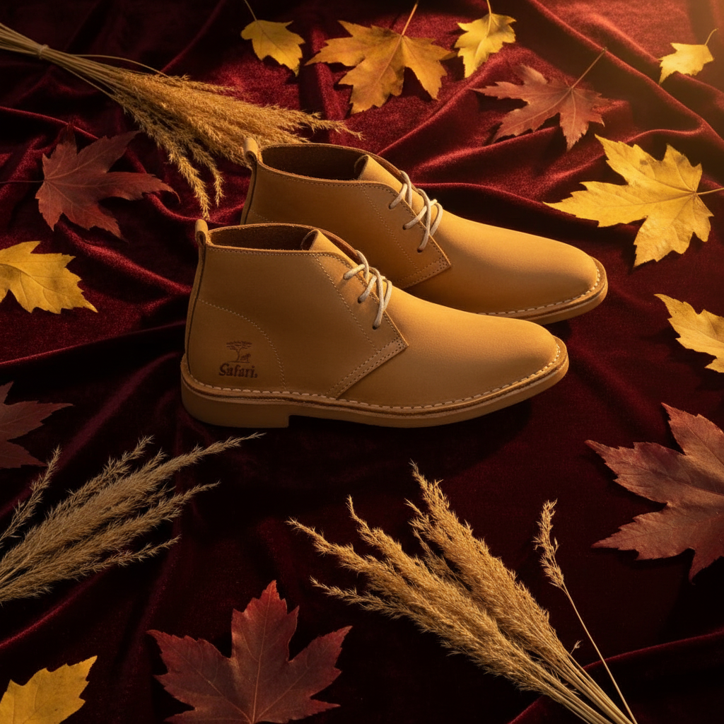 Safari Chukka Pair - Burgundy Velvet