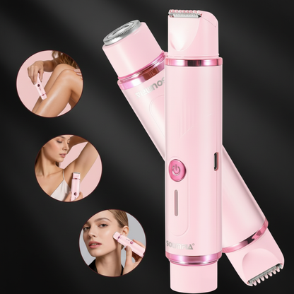 Shaver with dual heads and diverse usage insets