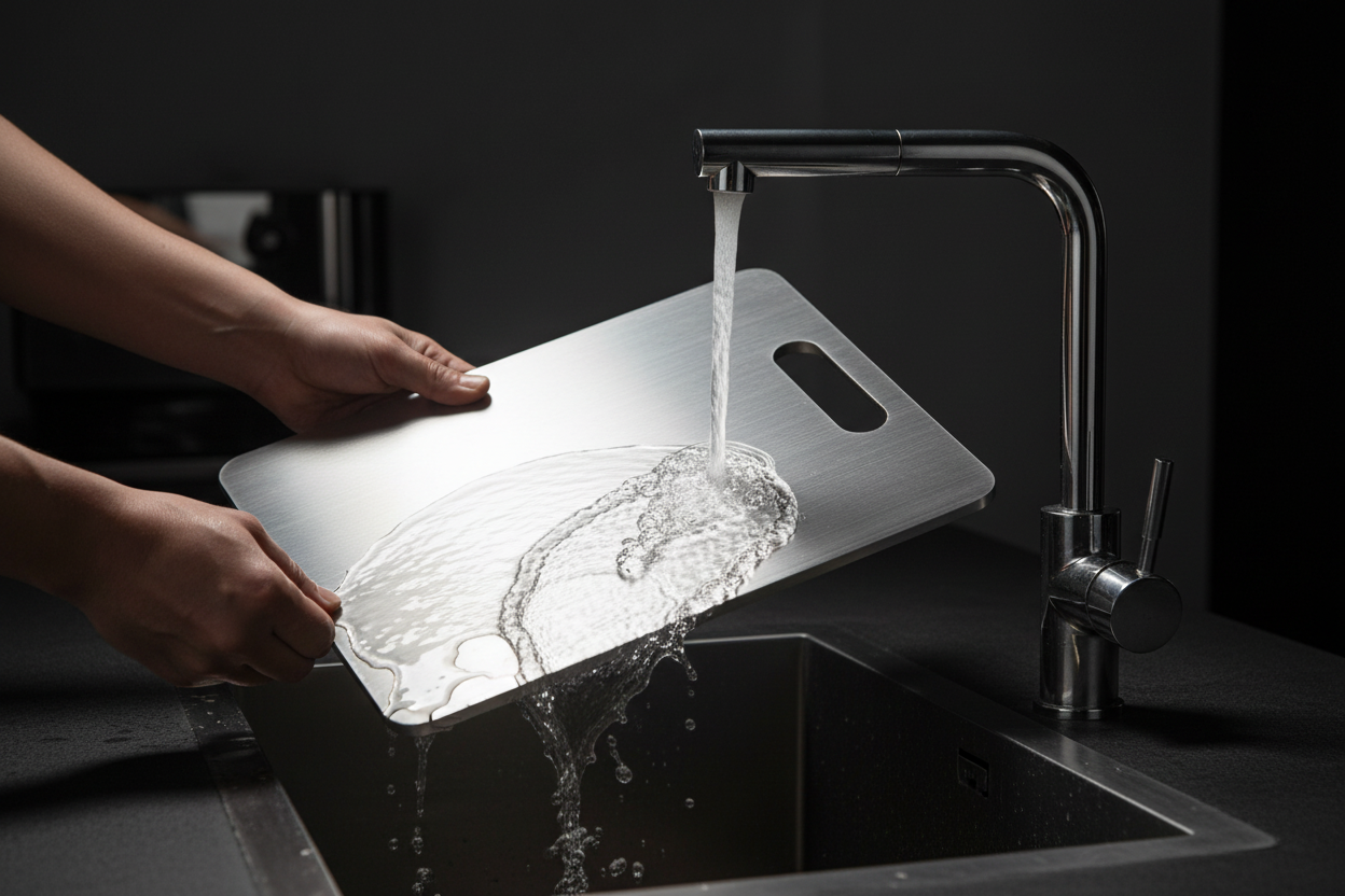 Stainless Steel Cutting Board Rinse