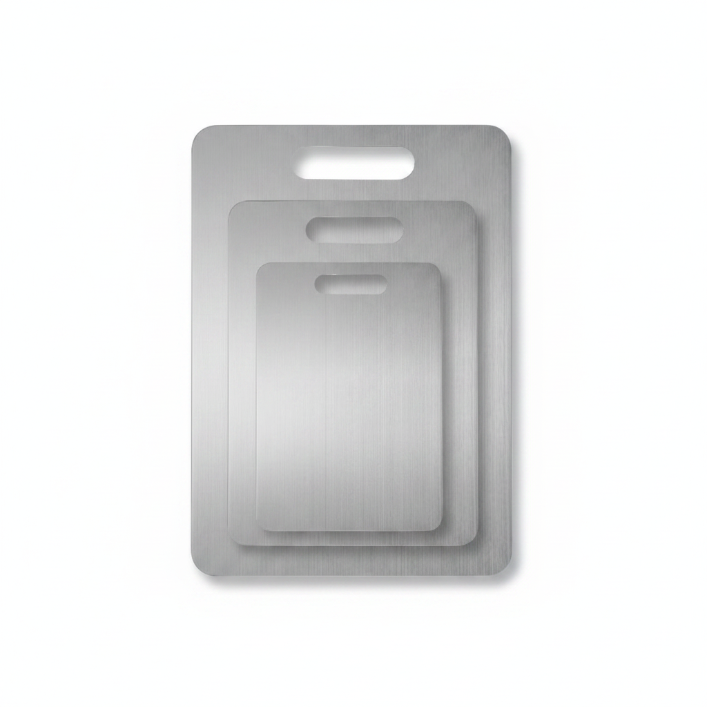 Stainless Steel Cutting Board Set Flat Lay