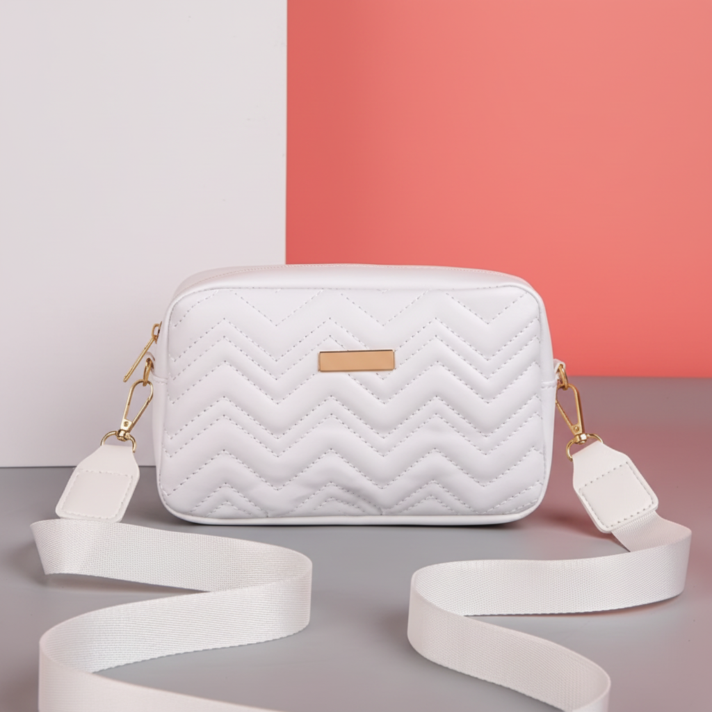 White quilted crossbody bag - studio