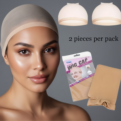Wig cap on model - warm skin tone, matches original