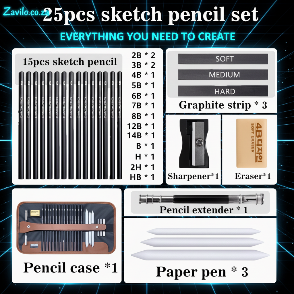 Zavilo 25pcs Pencil Set - Infographic