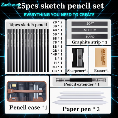 Zavilo 25pcs Pencil Set - Infographic