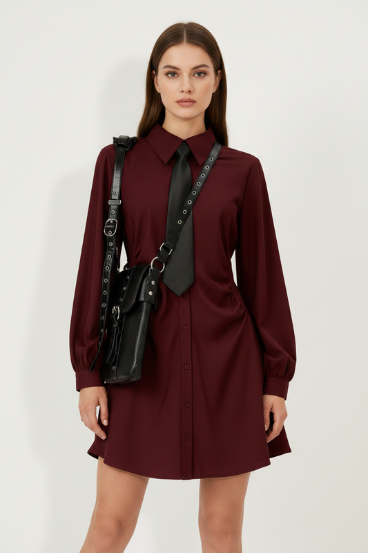 Crimson Rebellion Shirt Dress
